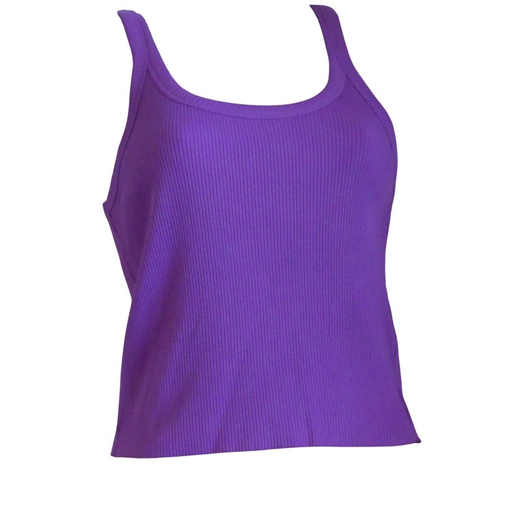 BDG Purple Ribbed Knit Tank Top Sleeveless Scoop Neck Casual Fitted Cami SIZE L